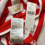 Anthropologie Maeve Scoop Neck Front Zip Tee Small Orange & White Stripe… Photo 6