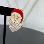 Serra  Santa Claus Christmas Earrings Rhinestone Pearl Beard Photo 4