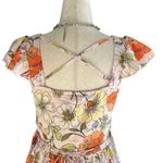 Band of Gypsies Lottie & Holly B.O.G. COLLECTIVE Floral Dress Blush Pink Rust Ruffle Mini Photo 7