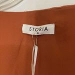 Storia NEW!  Cinch orange long sleeve ruffle bodycon mini dress size Medium Photo 3