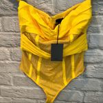 NBD NWT Revolve  Women's Size Medium The Alano Bodysuit in Canary Yellow Photo 4