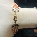 Handcrafted triple strand Czech glass Pearl paisley filigree clasp necklace Photo 7