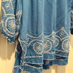 Sunny Leigh Size M Tunic Blue with White embroidery Photo 5