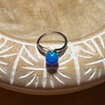 Sterling Silver NWOT Lab Created Blue Opal 925  Ring Photo 3