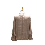 Carmen Marc Valvo Carmen by Satin Blouse Champagne Size XL Photo 12