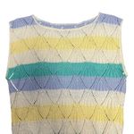 Women's Crochet Pastel Striped Preppy Sweater Vest Size undefined Photo 1