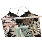 Linea Donatella Linea Donnella Tropical Black Floral Satin Feel Mermaid Maxi Slip Dress L Y2K Photo 11