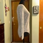 Helmut Lang Helmut gray mesh sheer long sleeve sweater v-neck asymmetric hemline size S Photo 1