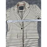 Anthropologie Blazer Womens XS White Blue Striped Single Button Jacket Classic Photo 7