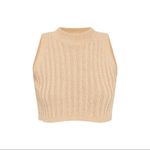 Pretty Little Thing Tan Ribbed Knit Cropped Tank Top Photo 4