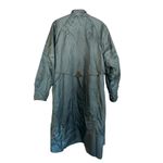 Vintage FLEET STREET Blue Button Up Gingham Accents Long Trench Rain Coat sz 12 Photo 1