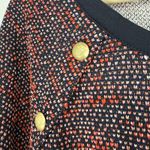 Talbots  Womens Textured Tweed Shift Dress Size XL Red Pink Hearts Old Money Photo 3