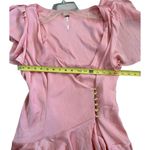 Free People  Scarlett Satin Ruffle Wrap Mini Dress in Peach Size M Photo 6