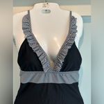 Beachsissi  black and white ruffled one piece swimsuit size Large Photo 4