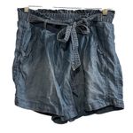 Knox Rose Women's M Chambray Paperbag Shorts Tie Waist Blue Casual Photo 0