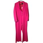 Karen Millen  Compact Viscose Tailored Button Jumpsuit Hot‎ Pink NWT Women’s 14 Photo 2