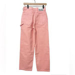 NWT MOTHER SNACKS The Fun Dip Utility Puddle Jeans in Dark Pink size 23 Wide Leg Photo 4