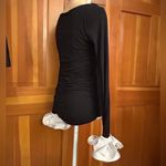 Unique Vintage Vintage Two-Tone Bell-Sleeve Ruched Top. Photo 6