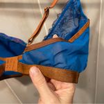 Cute silky aquamarine copper mesh and floral embroidered bra boho festival Auden Blue Size XL Photo 4