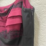 JAX Burgundy and Black Tiered Dress Photo 5