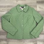 Briggs New York Light Green Lightweight Quilted Long Sleeve Jacket Size 12P Photo 4