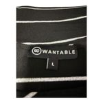 Wantable Black & White Striped Cold Shoulder Tee Size L Size L Photo 3