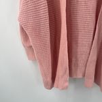 Michael Stars Small Open Cardigan Waffle Knit Pink Dolman Sleeve 100% Cotton Photo 4