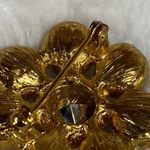 Flower Shape Pin Brooch Jewelry Flower Shape Clear Sets Gold Color Metal Back Photo 3
