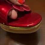 Stuart Weitzman Glossy Red Mules with Floral Accent 8m Photo 5