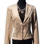 Cache Metal Stud Embellished Lined Top Jacket Lined Sand Beige NWT $188 Photo 0