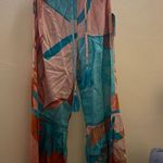 True Destinations | Tropical Floral Wide Leg Beach Pants Size XS Orange Photo 0