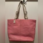 Coach  Large Hamilton Pink Pebbled Leather Tote Bag Photo 1
