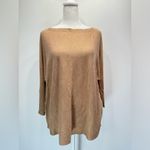 Chico's Chico’s Tan Touch of Cashmere Super Soft Boat Neck 3/4 Dolman Sleeve Sweater 1/M Photo 1