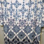 Naïf  Blue/White Print Scoop Neck 3/4 Sleeve Tunic Blouse 1X Photo 7