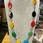 Necklace, beautiful colors of glass looks like stained windows. Excellent​ Photo 0