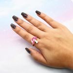Pink Mushroom Ring Gold Photo 3