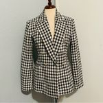 ZARA  New Ecru/Black Long Sleeve Lapel Collar Plaid Double Breasted Blazer Size S Photo 8