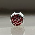 Pandora  Disney’s Sterling Silver Belle’s Enchanted Rose Charm. Photo 0