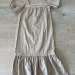 ASOS  design taupe faux leather pleather puff balloon sleeve dress Photo 0