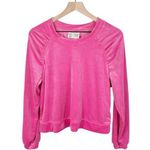 Anthropologie Saturday Sunday Merida Velvet Sweatshirt Top Hot Pink Size Small Photo 0