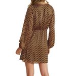 Mink Pink LARGE Gold Patterned Front Bunch Snap V Neck Valentina Mini Dress Photo 5