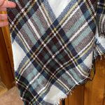 Scarf Large Acrylic Wool Plaid Scarf Long Warm Autumn Winter Cape Comfortable White Photo 2