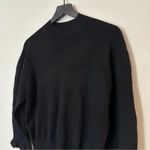 Madewell Sweater Womens Merino Wool Ruffle Puff Sleeve Mockneck Black Size XS Photo 3