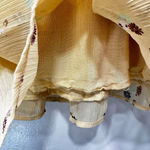 Free People Anthropologie Pale Yellow Tiered Mini Skirt Floral Cottagecore Fairy Photo 5