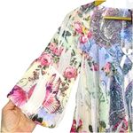 Mushka Lace Trim Floral Paisley Top PXS Mixed Media Butterfly Bow Fairy Coquette Pink Size undefined Photo 3