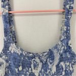 Olivaceous  Floral Print Smocked Cropped Top Size M Blue White Photo 1