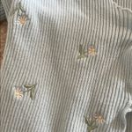 PacSun  Green Ribbed Crop Blouse with Tie Front Photo 2