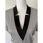 Chic Me  Black & White Geometric Print V Neck Midi Sheath Dress Womens Size Medium Photo 3
