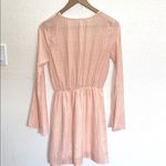 Sage  Bell Sleeve Orange White Deep V-Neck Mini Dress Photo 6