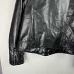 Therapy Womens Moto Faux Leather Biker Jacket Sz 1X Zip Sleeves Black Photo 13